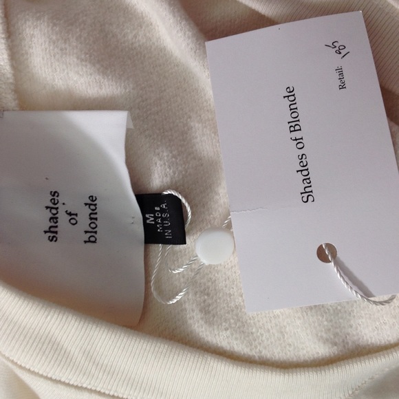 $185 New Shades of Blonde Sweatshirt Size M Ivory - Picture 4 of 6